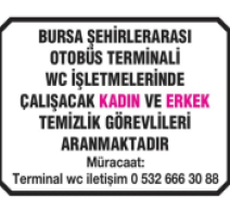 KADIN / ERKEK TEMİZLİK GÖREVLİSİ