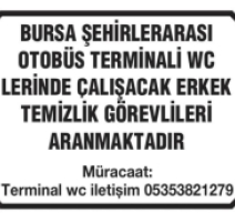 ERKEK TEMİZLİK GÖREVLİSİ