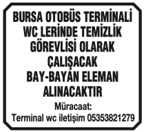 TEMİZLİK GÖREVLİSİ