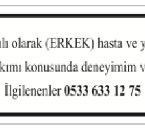 YATILI  HASTA BAKABİLİRİM